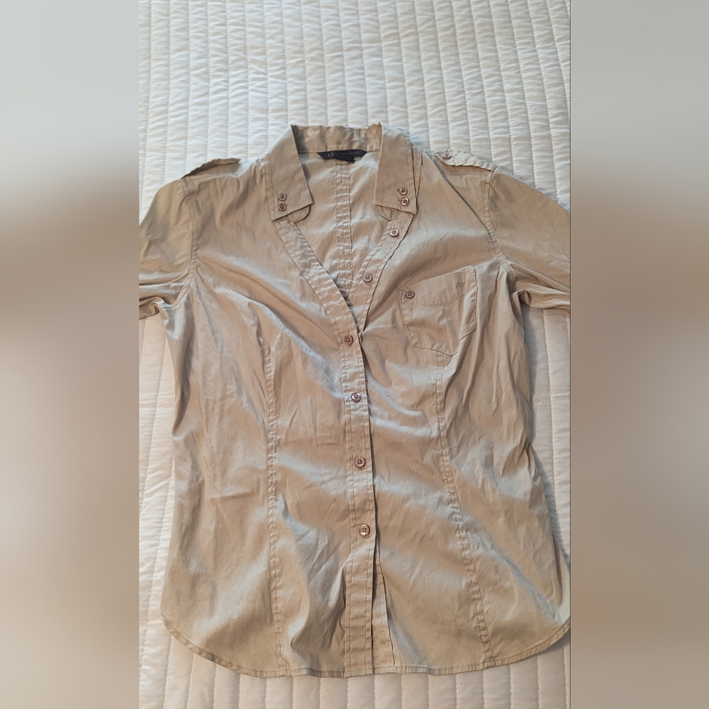 Armani Beige long sleeve top size:Small